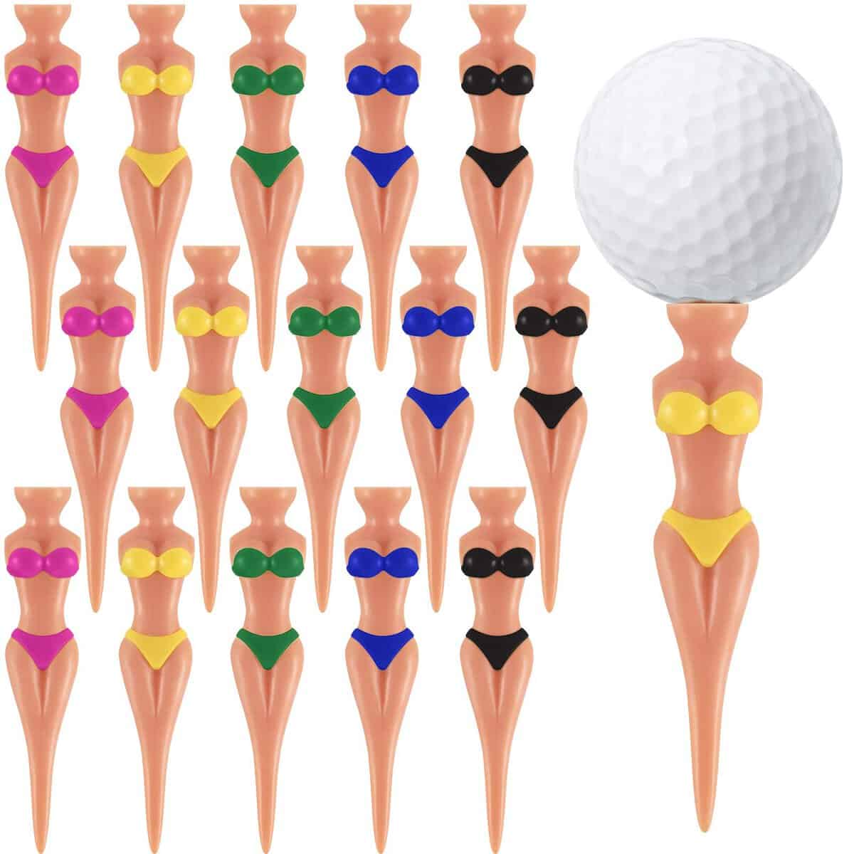 Skylety Funny Golf Tees Lady Bikini Girl Golf Tees, 76 mm/ 3 Inch Plastic Pin-up Golf Tees, Home Women Golf Tees for Golf Training, Golf Accessories