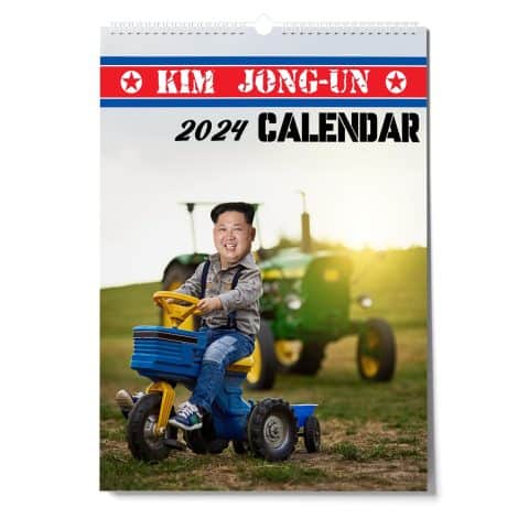 Humorous Diary 2024, Amusing Stocking Filler Suggestions for Gentlemen, Unusual Festive Birthday Kim Jong Un Wall Diary Planner Bizarre Desk Present