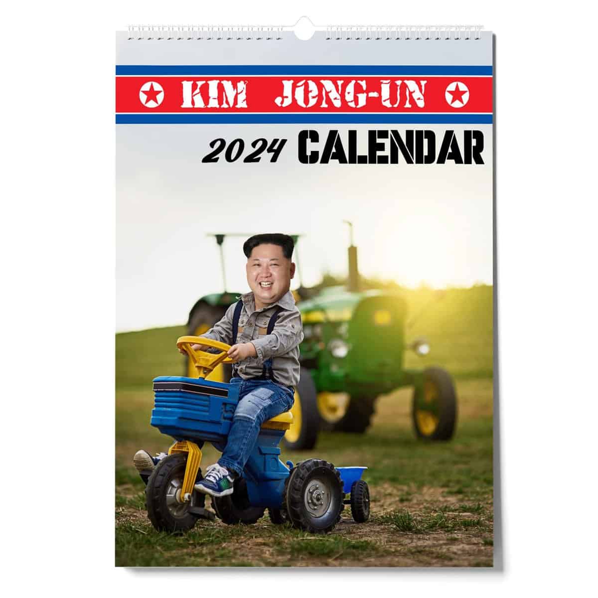 Funny Calendar 2024, Funny Secret Santa Ideas Gifts for Men, Novelty Quirky Christmas Birthday Kim Jong Un Wall Calendar Planner Presents Weird Office Gift