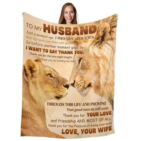 Vetbuosa Husband Birthday Gifts: Warm and Romantic Blanket Present for Husband, Sentimental Wife-to-Husband Gift, Wedding or Love Gesture.