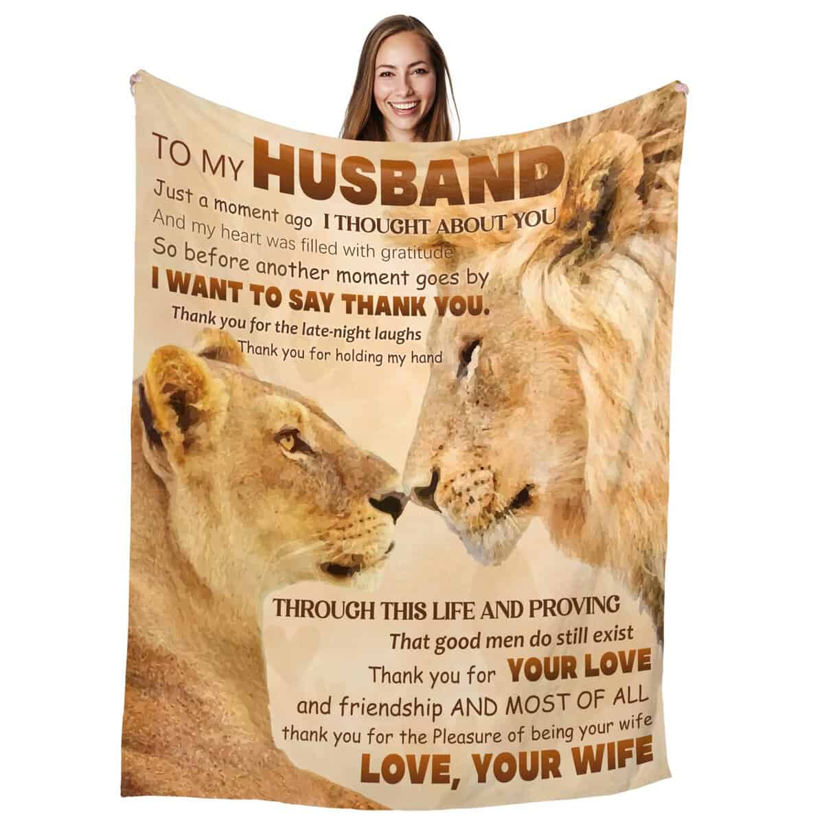 Vetbuosa Husband Birthday Gifts, Throw Blanket Gifts for Husband with Romantic Saying, Husband Gifts from Wife, Wedding for Husband, I Love You Gifts for Him, Husband Blanket 60 * 50 inch