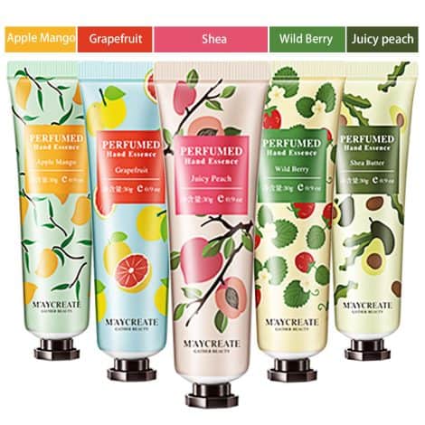 FERCAISH 5 Pack Floral Hand Cream with Shea Butter and Aloe Vera, Travel-friendly Moisturizing Gift Set for All Genders.