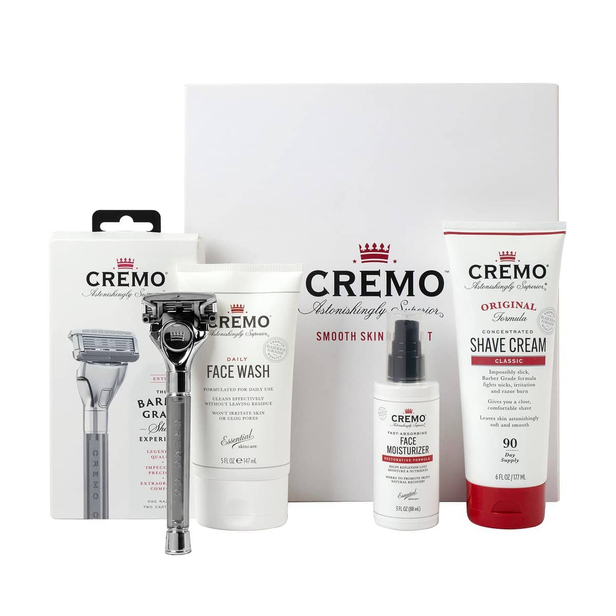 CREMO - Skin Care Gift Set Kit For Men | Face Wash | Razor | Shave Cream | Moisturiser