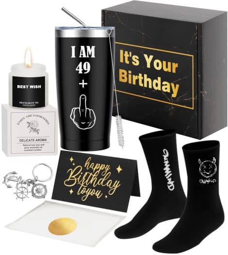 Oppakou 50th Birthday Gifts for Men: Exclusive 50th Birthday Presents for Males, Amusing Gift Hamper for Grandfather, Father, Brother, and Male Companions.