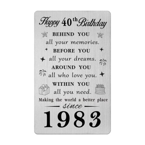 Gezxin 40th Birthday presents for both genders with a personalized card, a timeless keepsake for those born in 1983.