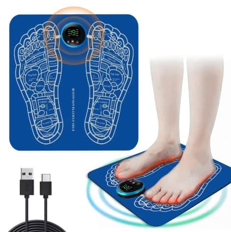 EMS Foot Massagers for Pain and Circulation, Electric Foot Massager Mat, Foot Spa and Massager, featuring 8 Modes and 19 Intensity Levels for Enhanced Circulation, Muscle Relaxation, and Alleviating Discomfort.