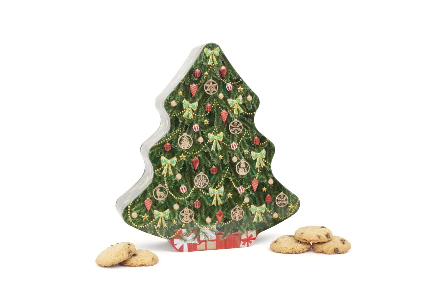 Christmas Tree Christmas Biscuit Gift Set, Christmas Biscuit Tin Gift Box, Festive Biscuits Tin Hamper, Selection Box Biscuits Gifts, Food Gift Ideas for Women and Men by The Silver Crane Company