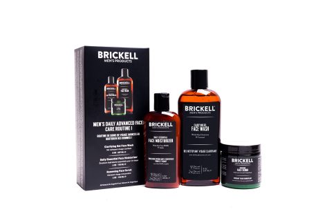 Brickell Men’s Daily Premium Facial Care Regimen I, Soothing Face Cleansing Gel, Exfoliating Face Scrub, Hydrating Face Cream, Purely Organic, Fragrance-Free.