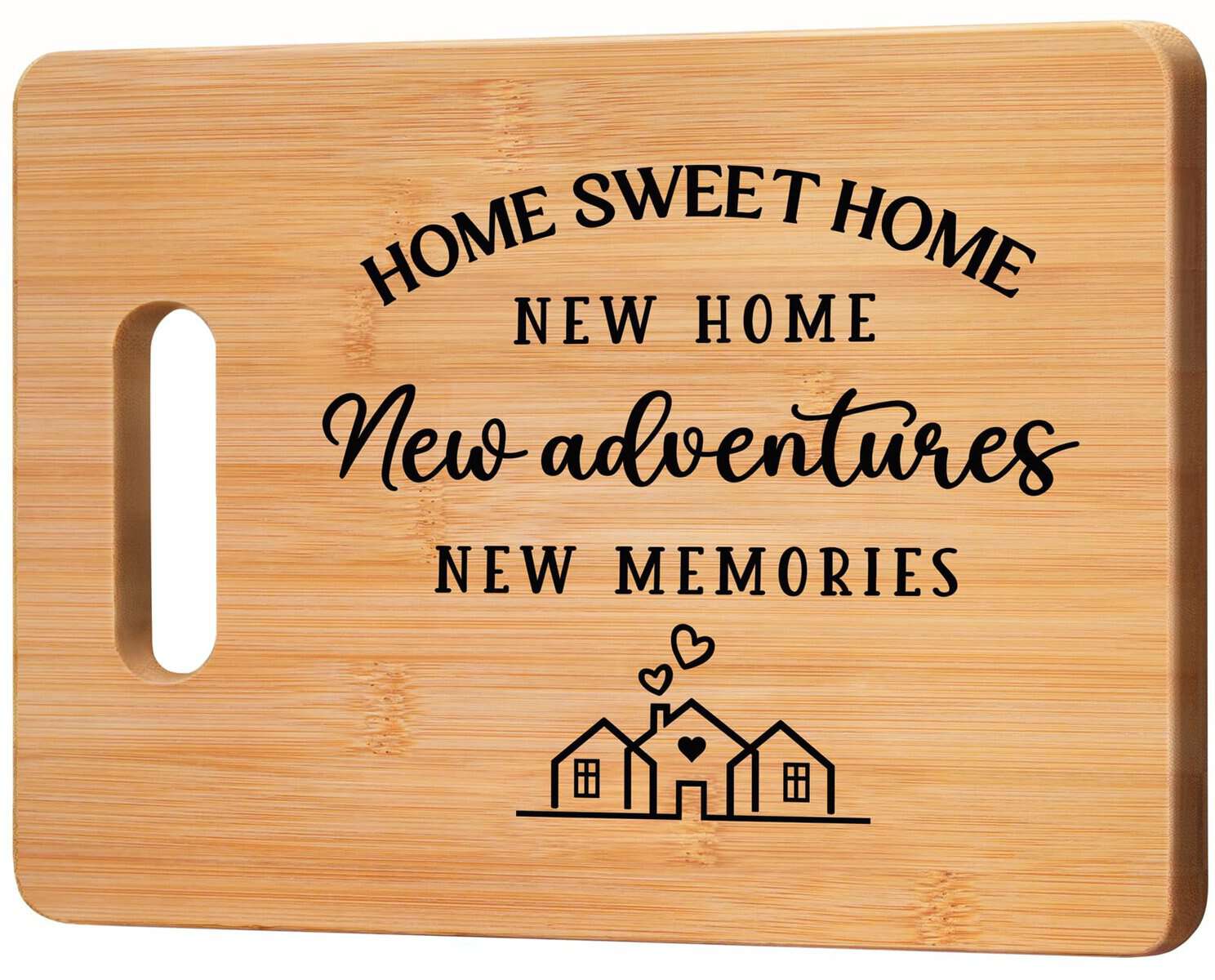 Elequaint New Home Gifts, Housewarming Gift for New Home Personalized Bamboo Cutting Board, House Warming Gift for Couple Friends Family, First Home Gifts for New Home Owners