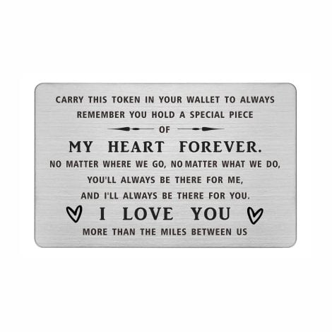 DEGASKEN Romantic Love Gifts for Him Boyfriend – I Adore You Beyond the Distance – Significant Valentine’s Day Gifts for Spouses, Long Distance Wallet Card.