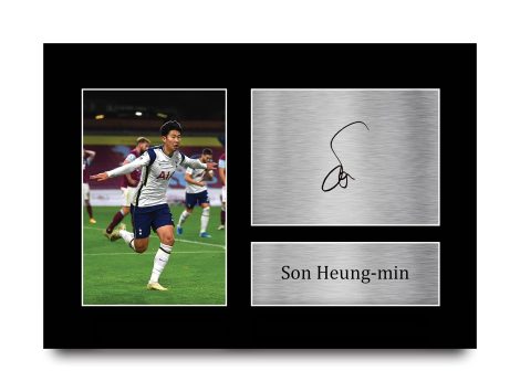 HWC Trading Son Heung-Min Signed A4 Print Autograph Tottenham Hotspurs Photo Display – Ideal Gift