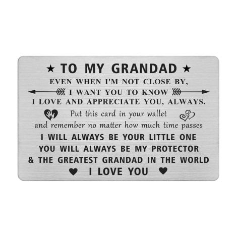 Jzxwan Presents for Grandad – Specialized Wallet Card for Grandad, Personalized Birthday or Christmas Gift from Grandchildren.