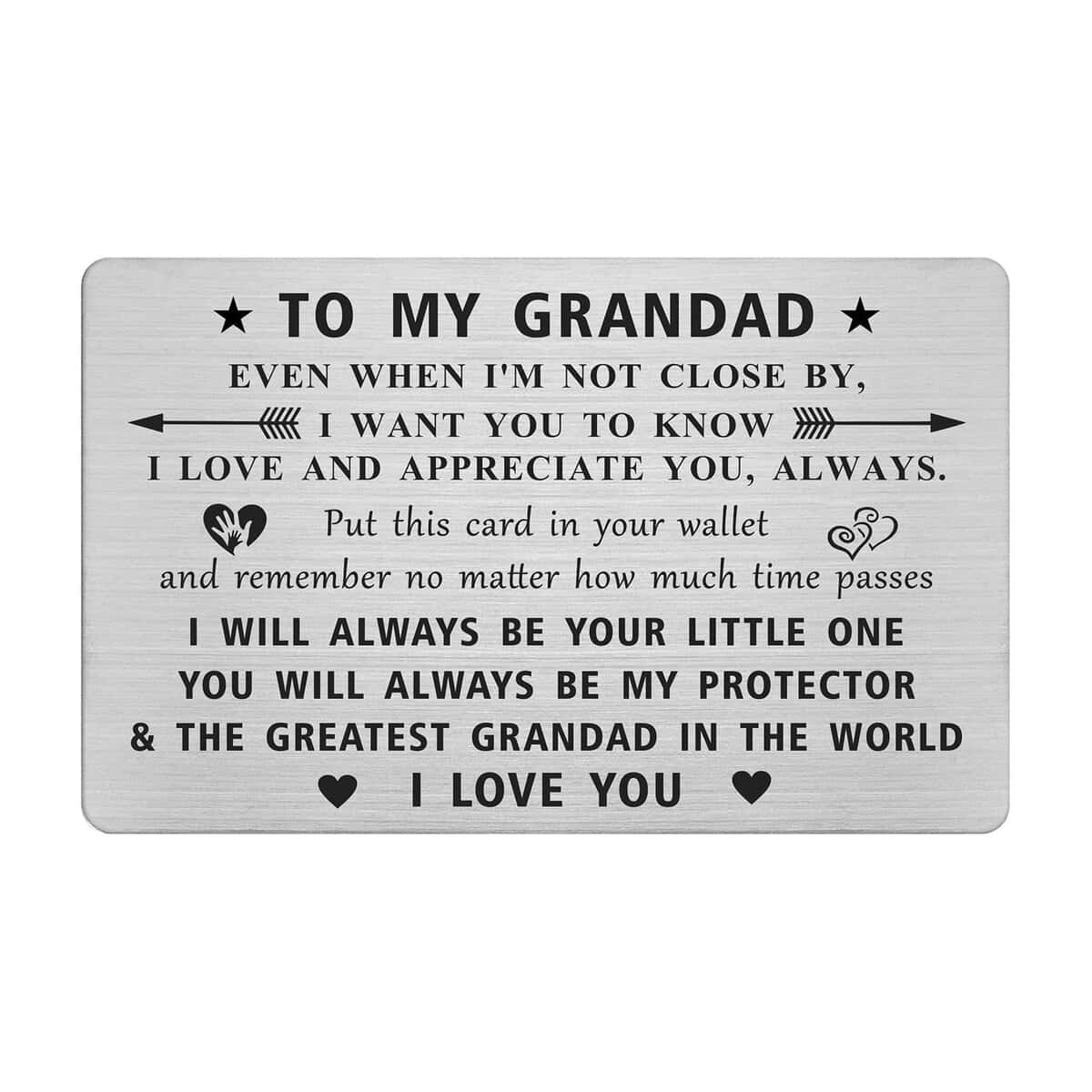 Jzxwan Grandad Gifts for Men, Best Grandad Gifts from Grandchildren, Personalized Birthday Christmas Father's Day Wedding Wallet Card for Grandad from Granddaughter Grandson, My Grandfather Presents