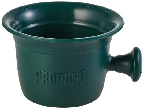 Proraso Shaving Bowl with Handle, 300ml Size, Traditional Cream Holder, Grooming Gift for Men, Classic Green, Italian-Made.