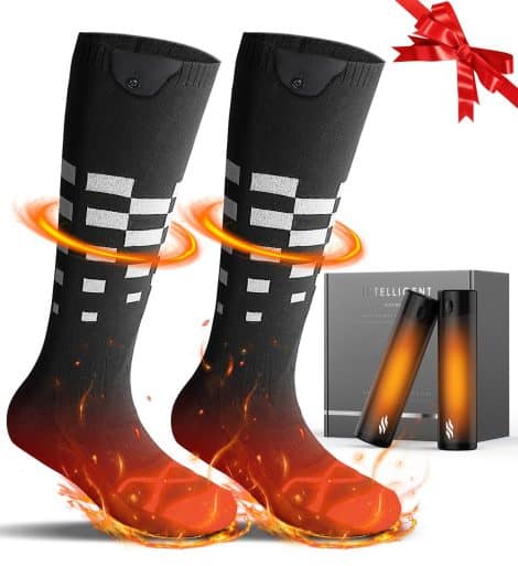 Heated Socks and Hand Warmer Combo: Rechargeable Set, Electrically Heated Socks with Maximum 70? Temperature, Lightweight and Portable. Perfect Tech Present for Men, Women, Fishing, Golfing, and Hunting.