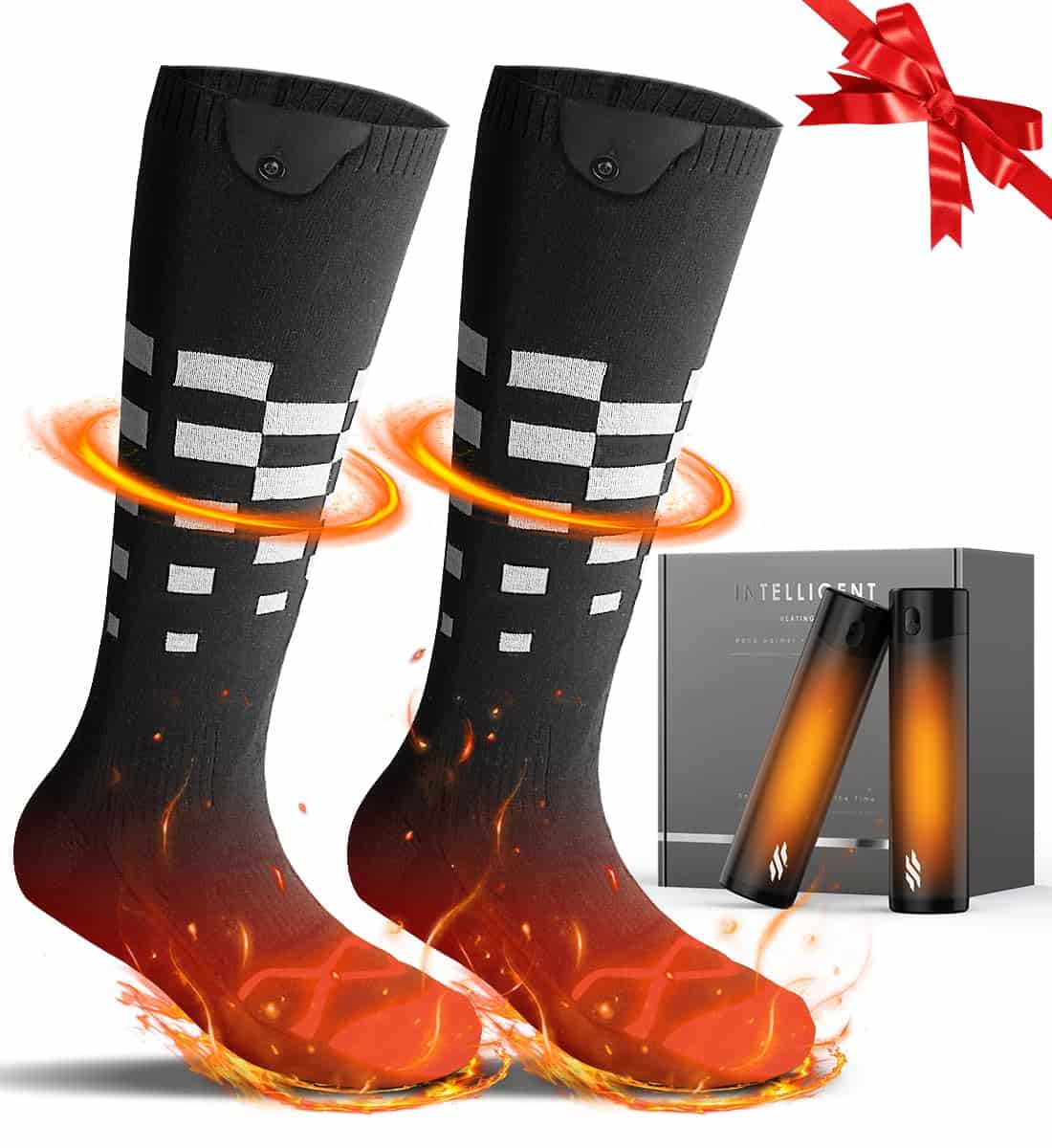 Heated Socks with 2 Pack Hand Warmer Rechargeable Set, Heating Socks with Electric Handwarmer Max 70?, Ultra Light Portable for Pocket, Idea Tech Gifts for Men, Women, Fishing, Golf, Hunting