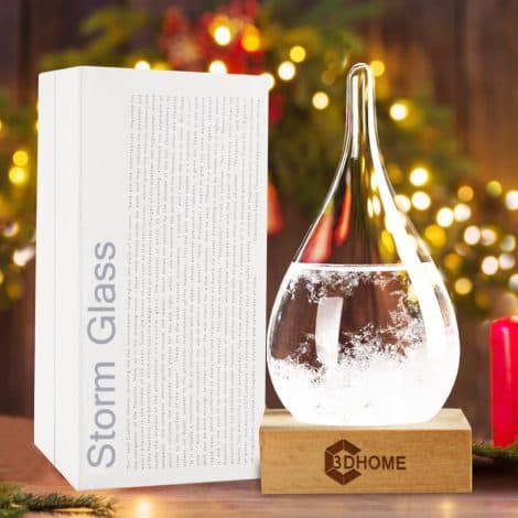 Christmas Gifts Storm Glass Weather Forecasting Station, Stylish Office and Home Decor Water Droplet Weather Glass Bottle, Unique Weather Present for Men.