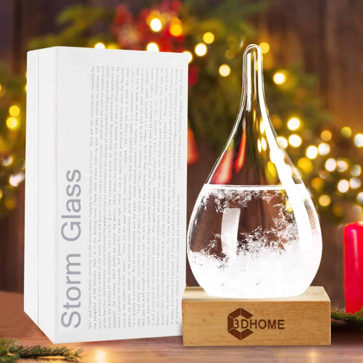 Christmas Gifts Storm Glass Weather Forecaster Weather Station Fashion Creative Office Desktop and Home Decor Water Drop Weather Glass Bottle, Creative Weather Gift for Men