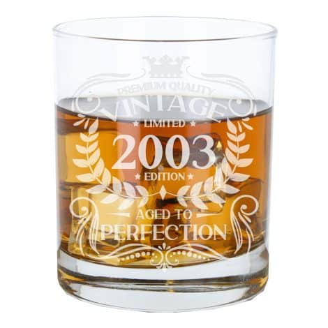 Forever Stylish 20th Anniversary Surprise for Gents Classic 2003 Vintage Excellent Scotch Glass Ideal for 20-Year-Olds