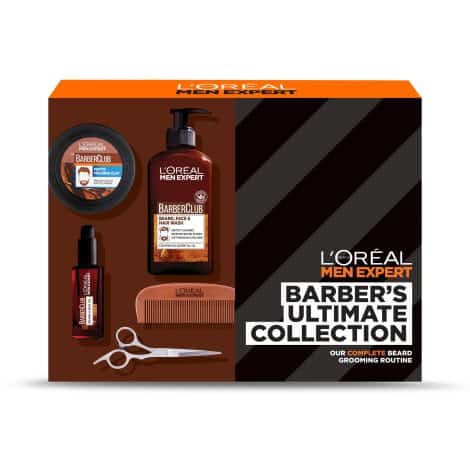 L’Oréal Men Expert – Men’s Grooming Kit – Barber’s Complete Selection – Cedarwood Essential Oil-Infused Beard Set.