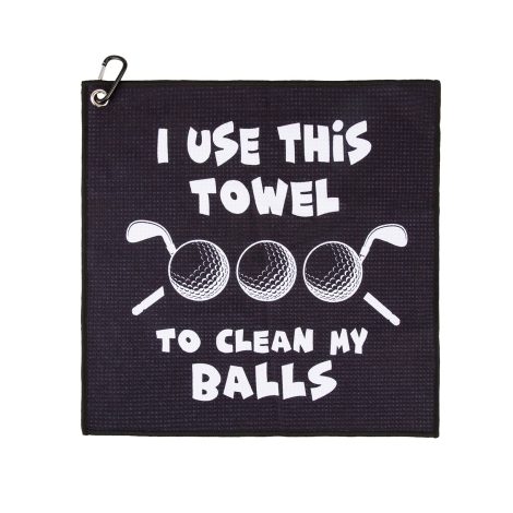 RAJTTS Golf Towel, Hilarious Golf Presents For Gentlemen Spouse Boyfriend Dad Golfers/Golf Enthusiast, Comical Golf Towels for Golf Bags With Clip, Special Occasions, Golf Gear. Golf Ball Towel (Black#1).