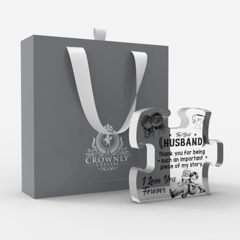 CROWNLY CRYSTAL® Personalised Gifts for Men is a collection of acrylic puzzle ornaments perfect for birthdays, Christmas, and husbands.