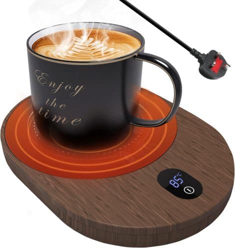 MQUPIN Mug Warmer Upgraded, Coffee Cup Warmer Coaster for Desk, with adjustable temperature and timer for keeping tea, milk, and coffee warm.