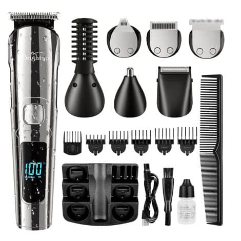 Brightup Beard Trimmer for Gents – Comprehensive 19-Piece Beard Care Set with Clippers, Trimmer, Shaver – Waterproof Grooming Kit.