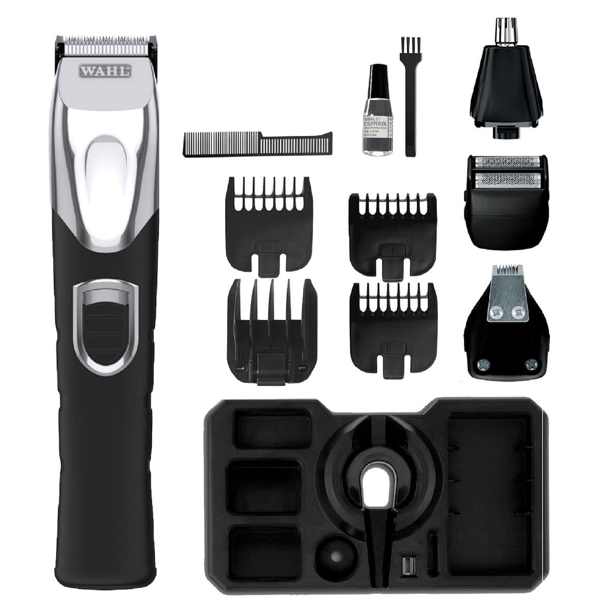 Wahl Father's Day Gift, Gifts for Dad, Precision 4-in-1 Hair Trimmer, Beard and Stubble Trimmers for Men, Mens Ear and Nose Hair Trimmer, Male Grooming Set, Washable Heads, Cordless, Beard Care Kit