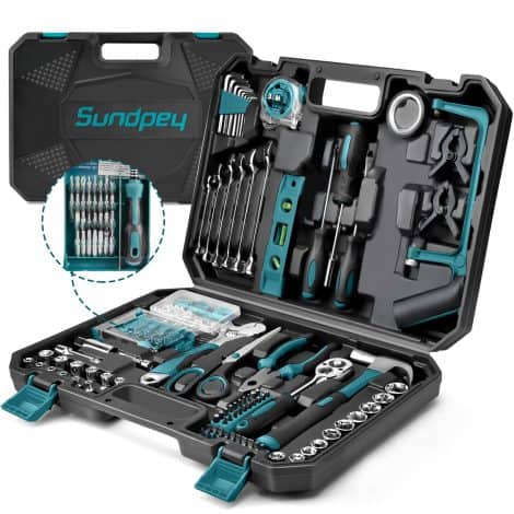 Sundpey Home Toolkit 257PCs – Portable Complete Household Repair Set – Multifunctional Tools for Various Users, with Storage Case.