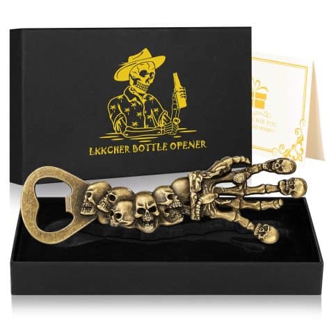 LKKCHER Gothic Beer Opener, Skeleton Hand Bottle Opener – Ideal Gifts for Men, Dad, and Skeleton Fans.