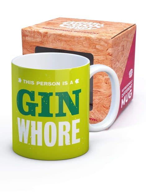 Brainbox Candy – Naughty Gin Mug – Ideal Present in Festive Packaging for Gin Aficionados – Hilarious Bold Design.