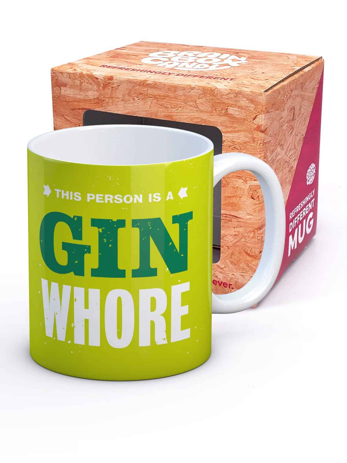 Brainbox Candy - Rude Gin Mug - Gift Boxed Novelty Christmas Or Birthday Gift For Men and Women Great For Gin Lovers- Funny Cheeky Design