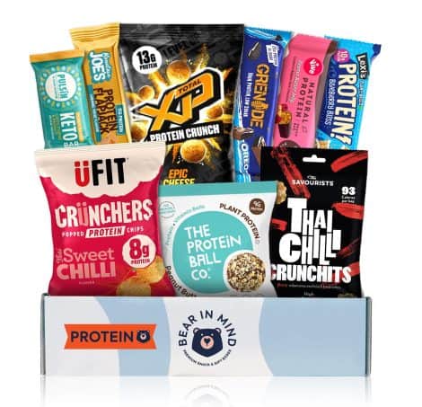 The Ultimate Protein Hamper is a premium selection of high-protein snacks, perfect for men and women who love fitness.