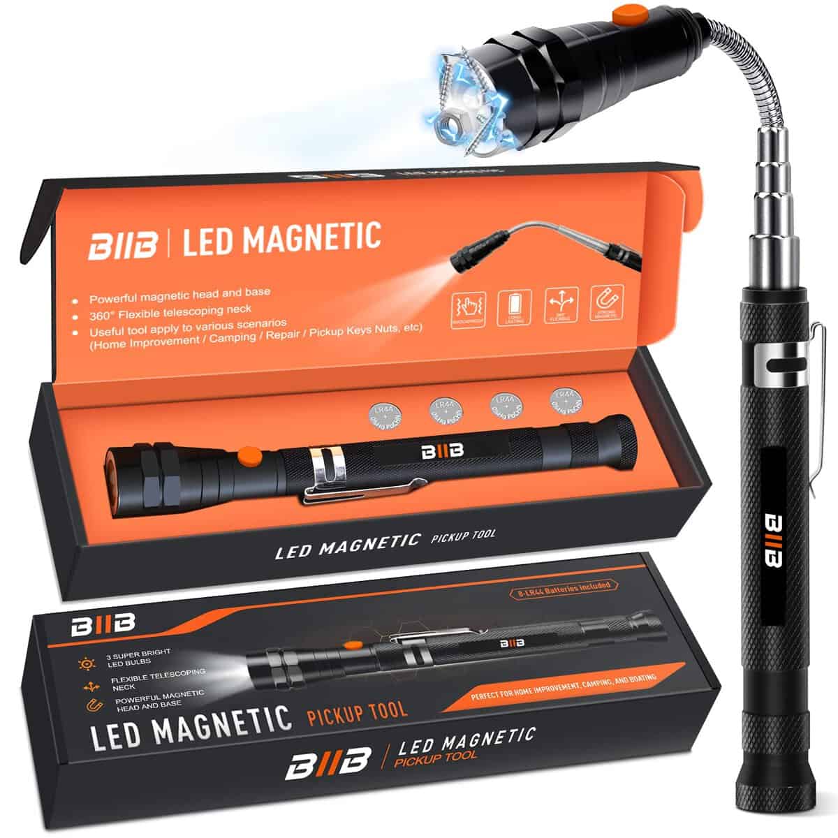 BIIB Gifts for Men, Christmas Gifts for Him Stocking Fillers for Men, Magnetic Tool with LED Gadgets for Men, Mens Gifts for Dad Secret Santa Gifts for Men Who Have Everything, Birthday Gifts for Him