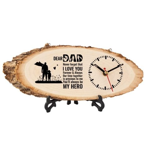 PRSTENLY Top Dad Presents for Birthday and Christmas – Wooden Clocks as Gifts from Daughter/Son, Retirement and Gratitude.