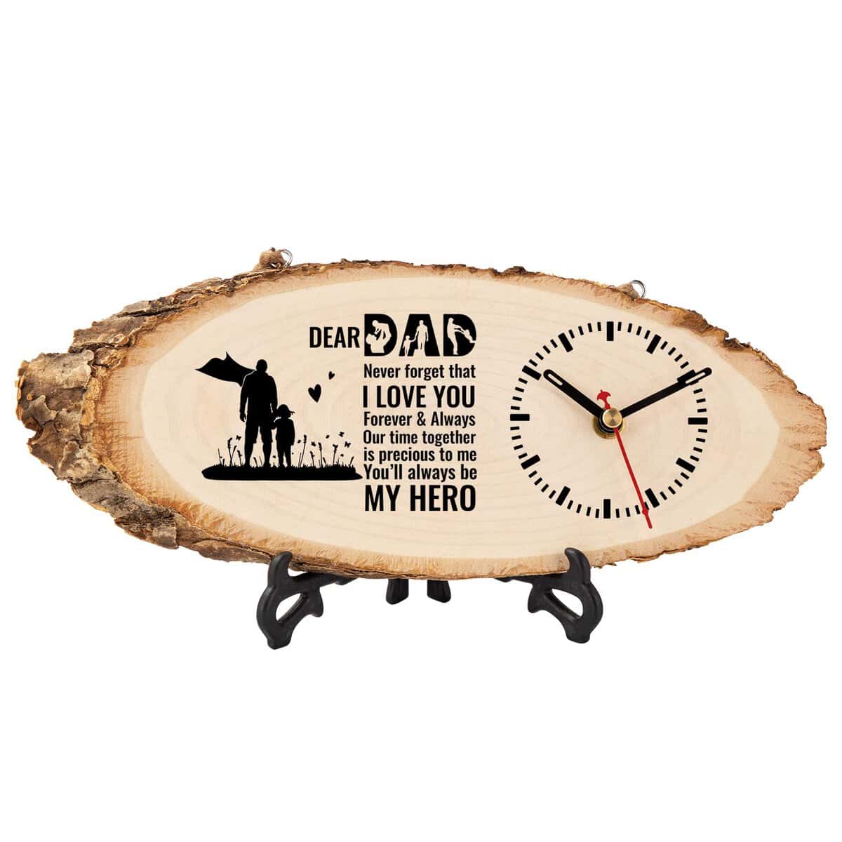 PRSTENLY Best Dad Gifts for Birthday, Christmas Dad Gifts for Men Wooden Clock Gifts for Dad Christmas, Fathers Day for Dad Gifts from Daughter and Son, Appreciation Retirement Christmas Father Gift