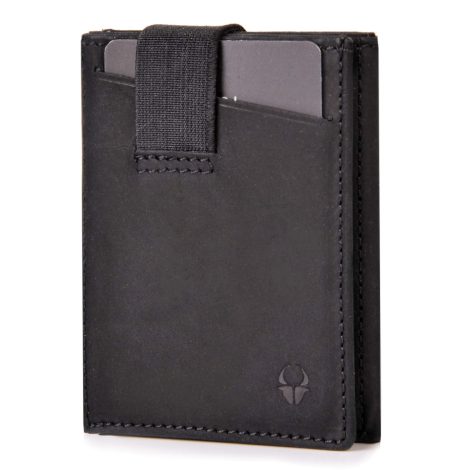 DONBOLSO Wallet 2 is a sleek RFID-protected slim wallet made of genuine leather, suitable for both men and women, with 9 slots for up to 13 cards in black vintage.