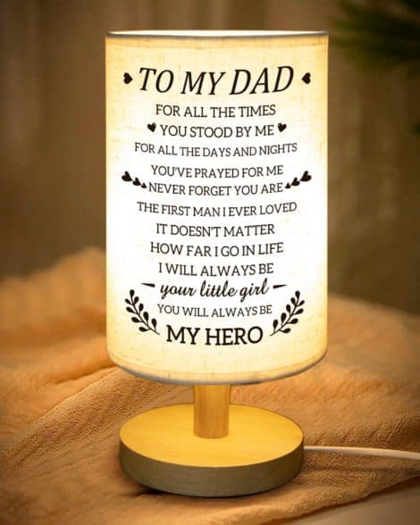 PRSTENLY Table Lamp Gifts for Dad – Ideal Christmas or Birthday Presents for Dads, from Daughters or Sons. Perfect Retirement or Father’s Day Gifts.