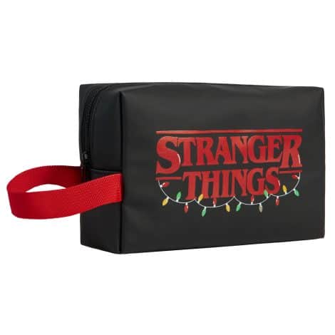 Black and Red Stranger Things Wash Bag for Women, Men, and Teenagers – ideal for travel, gym, and holidays. Ideal gift for women.