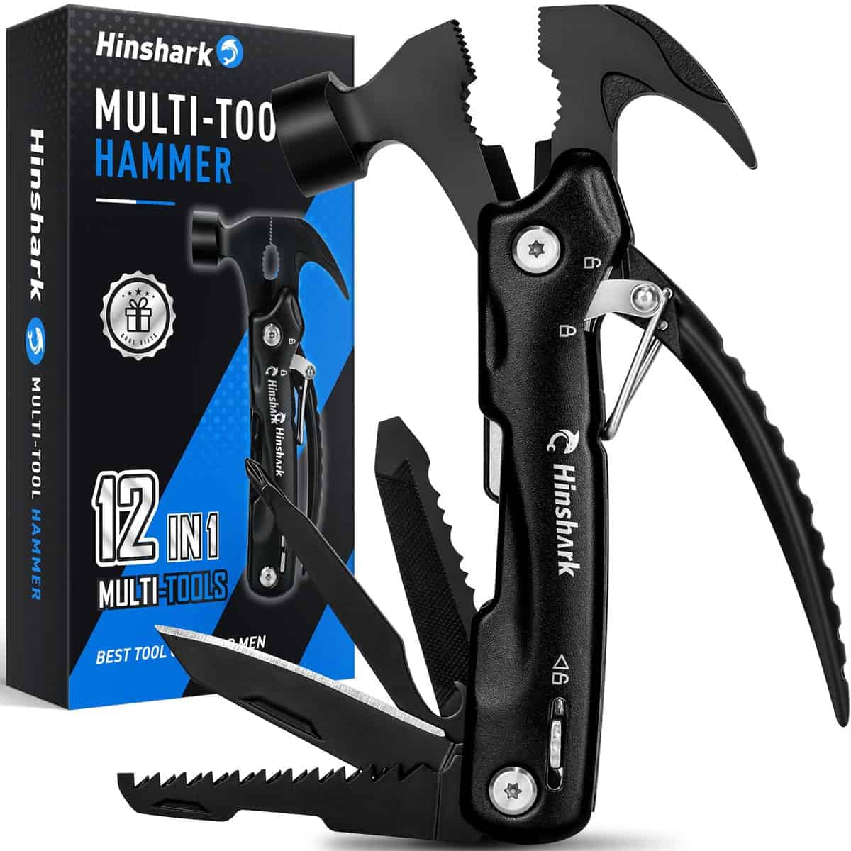 Hinshark Gifts for Men, Multi Tool Mens Gifts for Dad Gifts for Men Who Have Everything, Mens Gifts for Birthday Gifts for Men Camping Gadgets for Men, Christmas Gifts for Him Stocking Fillers for Men