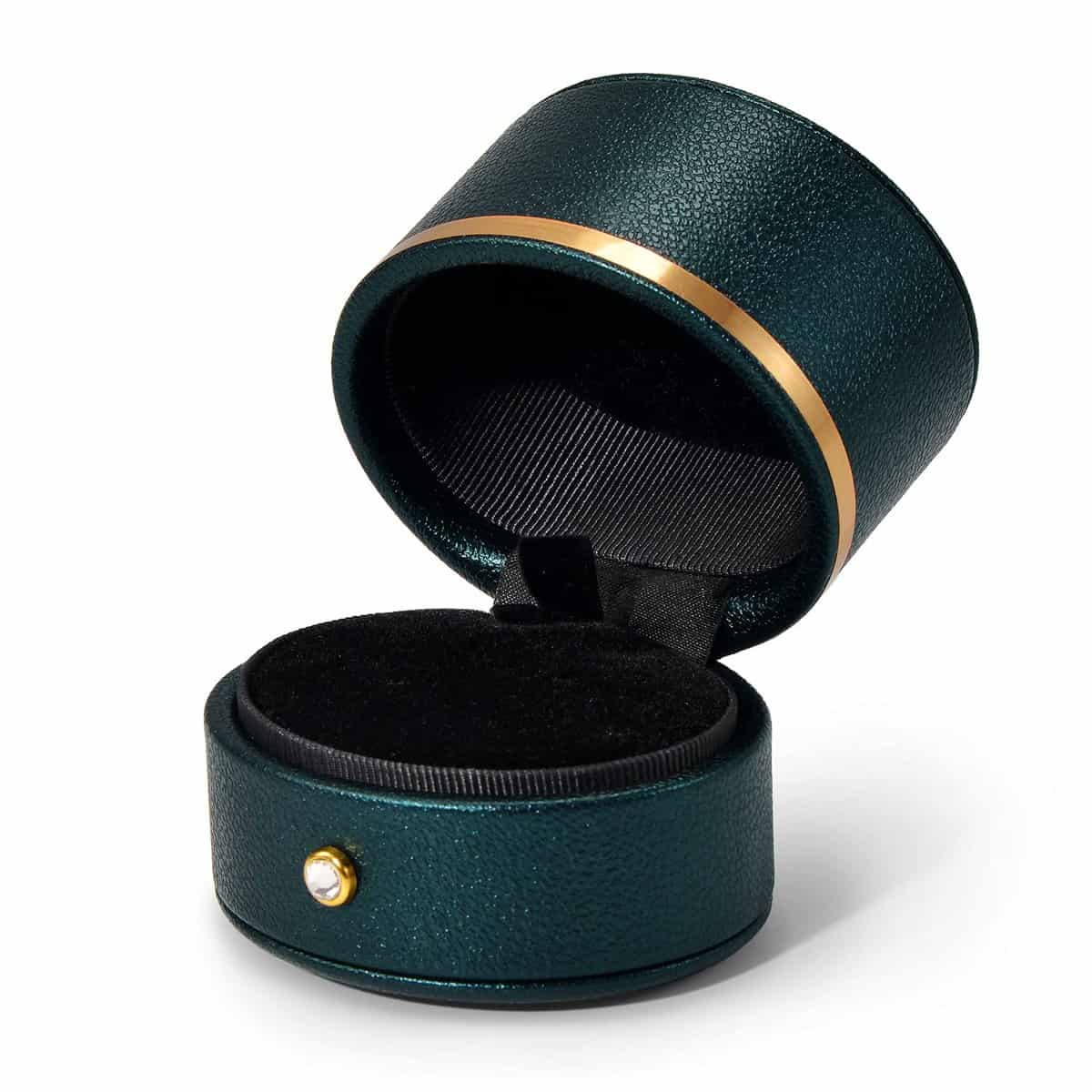 Oirlv Leather Ring Box Engagement Proposal Wedding Ring Gift Box Multifunctional Jewelry Boxes for Earring Necklace Gift Box (Green)