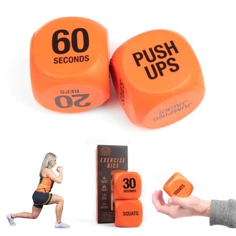 Phoenix Fitness Exercise Dice – Exercise Dice Game for Cardio, HIIT and Fitness Sessions – Comprehensive Workout Plan for Home & Gym – Orange.