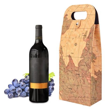 Haohai Double Bottle Wine Carrier, Reusable Leather Wine Bag, Double Bottle Wine Bag, Crocodile Print Wine Gift Bag for Outings, Events, Celebrations (Double Yellow)