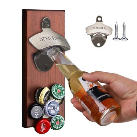 Beer Bottle Opener that attracts with its magnet, a unique gift for males, including husband, father, or friend, enhancing house bars or man caves, ideal for birthdays or housewarming occasions.