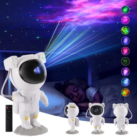 FBSPORT Astronaut Galaxy Projector Starry Sky Night Light, Star Nebula Projector with 17 Settings, Timer, and Remote Control. Ideal for Bedrooms, Ideal for Children and Adults.