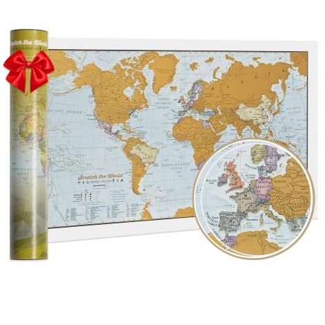 Scratch The World® Travel Edition map Print with Gift Tube in A3 size (42.0cm x 29.7cm).