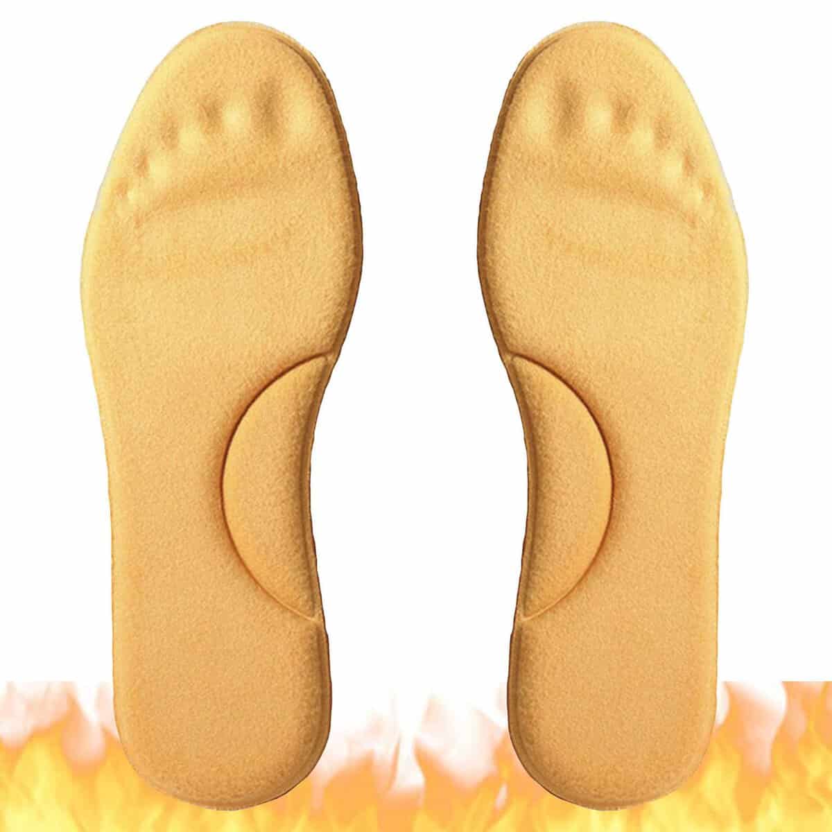 2 Pairs Goofort Self Heating Insoles Thermal Heated Inner Insole Feet Warmer Latex Memory Foam Shoe Inserts Replacement for Trainers,Boots Walking,Sports,Valentines Gift Women and Men