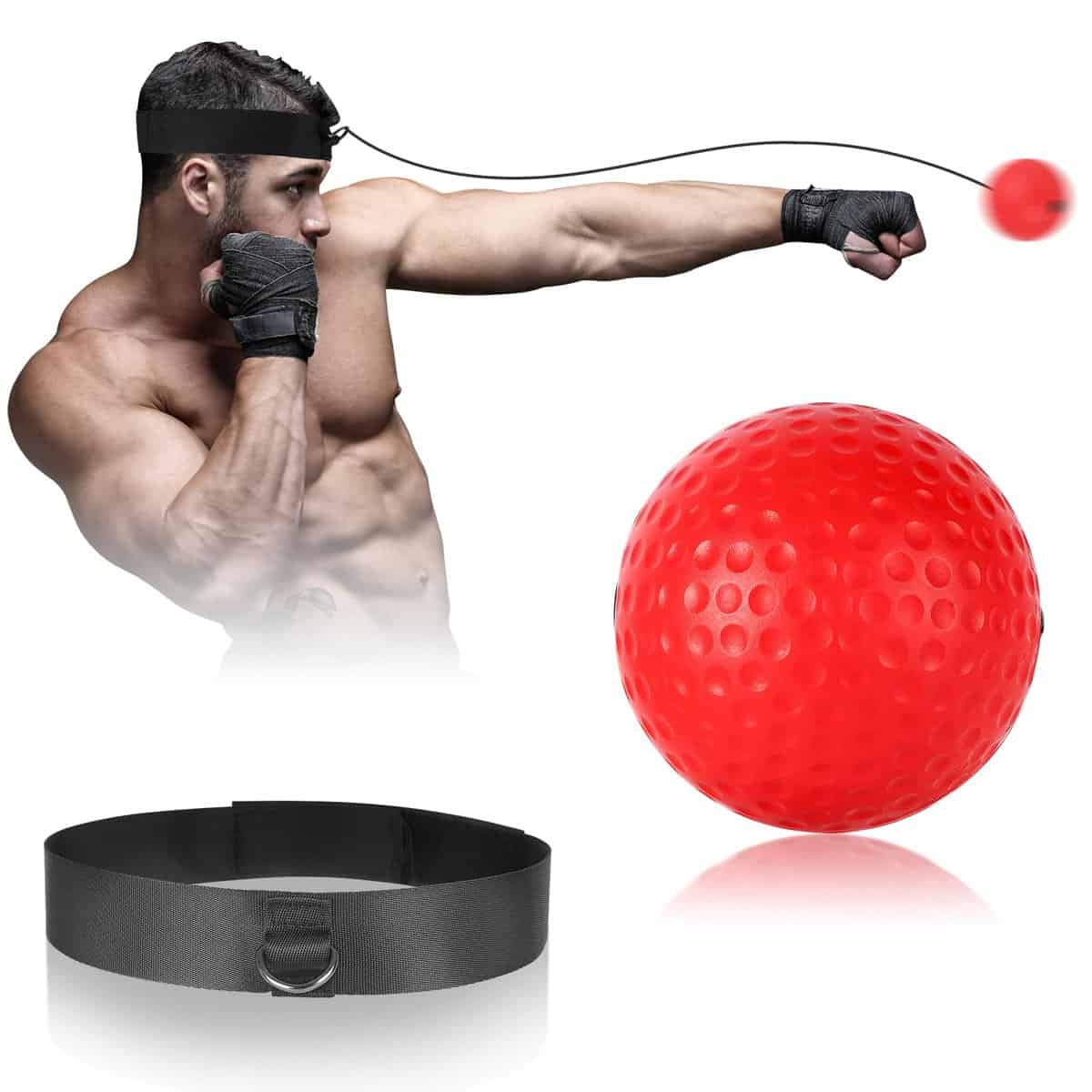 MHYS Boxing Reflex Ball, Boxing Training Ball, Boxing Ball with Headband, Speed Training Suitable for Adult/Kids Best Boxing Equipment for Training, Hand Eye Coordination and Fitness