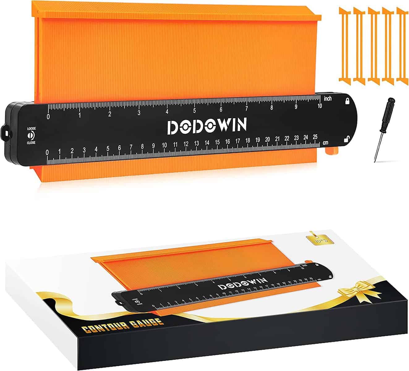 DODOWIN Christmas Gifts for Men Dad Him, Contour Gauge Duplicator 10" Profile Tools, Laminate Vinyl Flooring Woodworking Cutting Gadget, Husband Birthday Anniversary Presents, Grandad Stocking Fillers